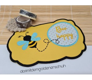 Stickdatei - MugRug ITH Bee Happy